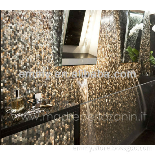 Brick shell mosaic tile gray mother of pearl mosaic wall tile